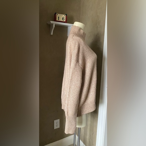 H&M Wool Blend Mock Neck Oversized Sweater Tan/Brown, XS - Picture 2 of 11